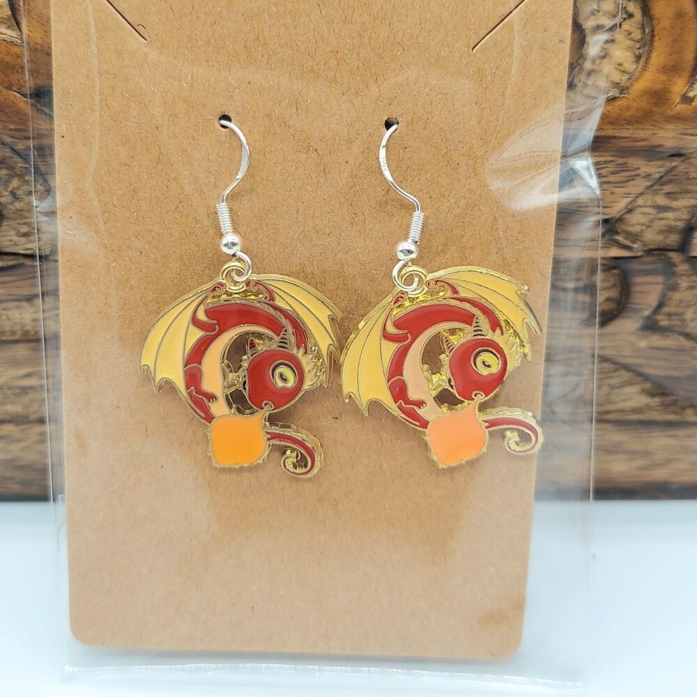 Red Dragon Earrings